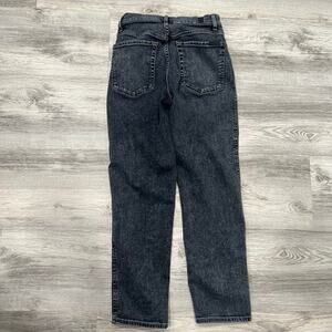 7 for All Mankind Distressed Black Wash‎ Denim Jeans Ripped Knee High Rise 26